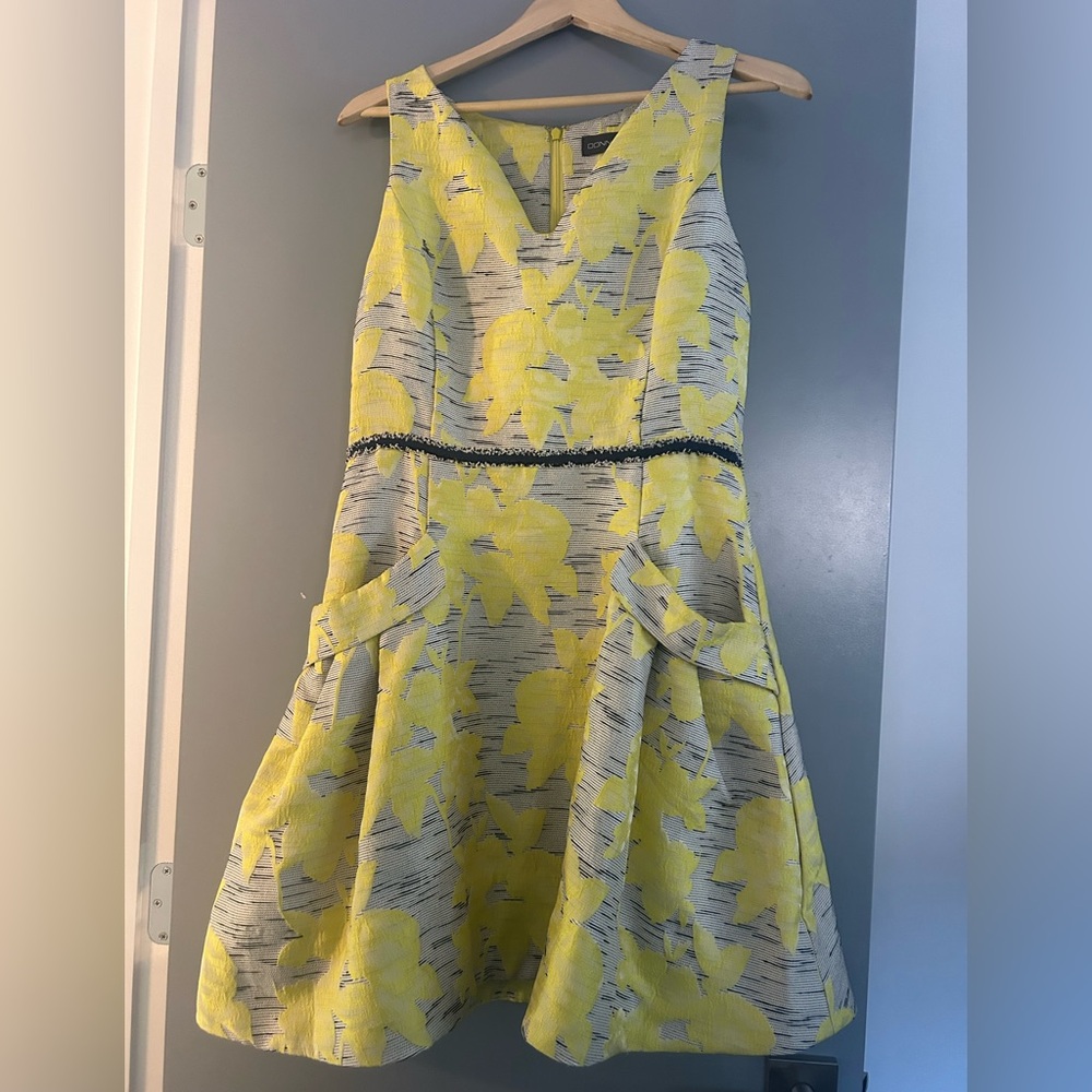 Yellow Floral Sleeveless Dress